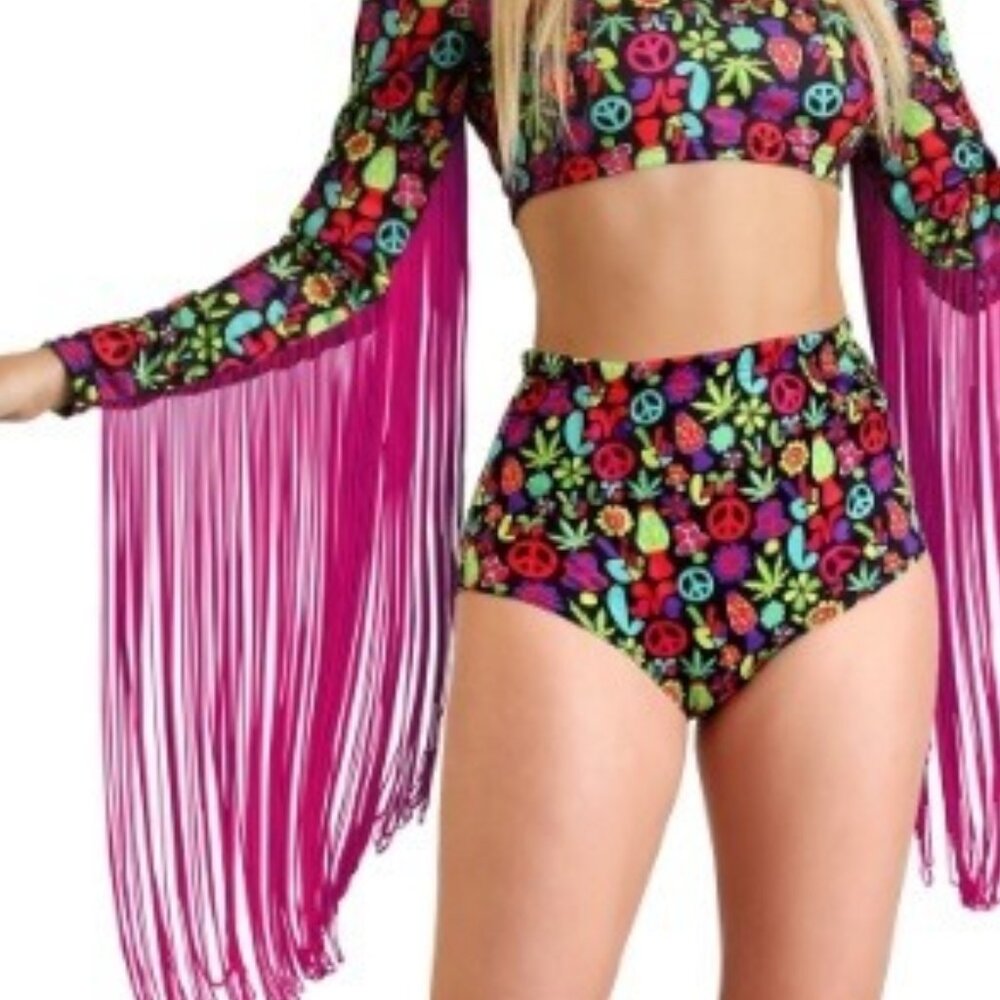 NWT [Halloween Costumes] Free Spirit Hippie Retro GoGo 70s Costume Women's Sz M - Picture 3 of 4